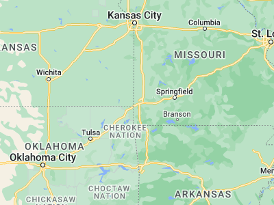 Map showing location of Joplin (37.08423, -94.51328)