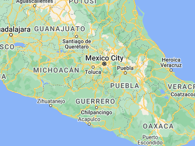 Map showing location of Joquicingo de León Guzmán (19.05, -99.46667)