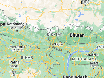 Map showing location of Jorethang (27.10696, 88.32332)