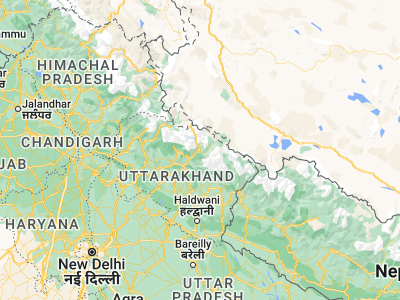 Map showing location of Joshīmath (30.55588, 79.56655)