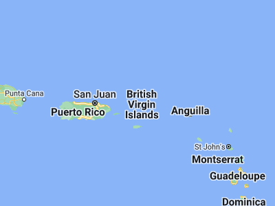 Map showing location of Jost Van Dyke (18.44859, -64.74372)