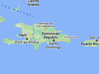 Map showing location of Juan Adrián (18.76365, -70.33732)