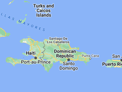 Map showing location of Juan López Abajo (19.43333, -70.5)