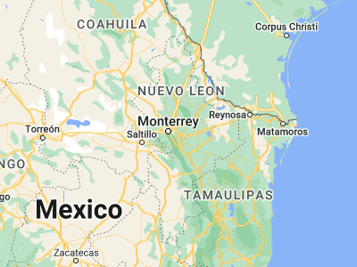 Map showing location of Juárez (25.64724, -100.09582)