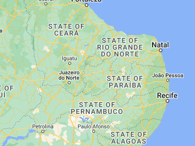 Map showing location of Juàzeirinho (-6.81667, -38.05)