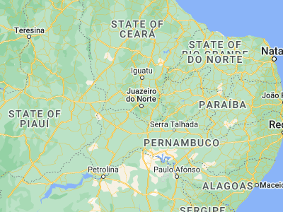 Map showing location of Juazeiro do Norte (-7.21306, -39.31528)