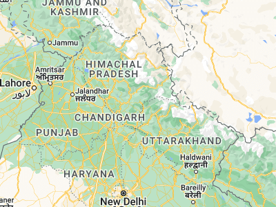 Map showing location of Jubbal (31.10763, 77.6578)