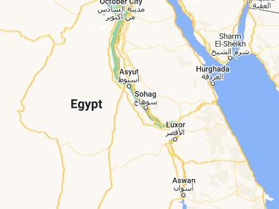 Map showing location of Juhaynah (26.67319, 31.4976)