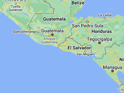 Map showing location of Jujutla (13.78694, -89.85722)