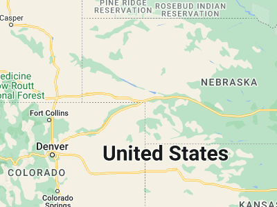 Map showing location of Julesburg (40.98833, -102.26435)