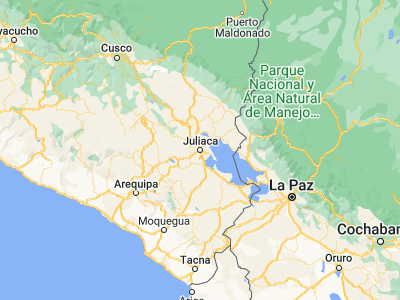 Map showing location of Juliaca (-15.5, -70.13333)