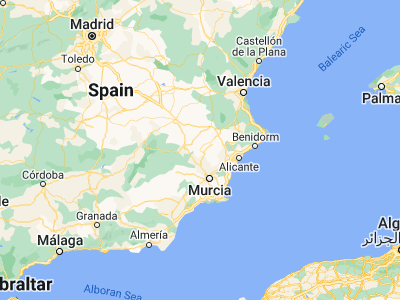 Map showing location of Jumilla (38.47917, -1.325)