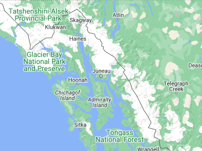 Map showing location of Juneau (58.30194, -134.41972)