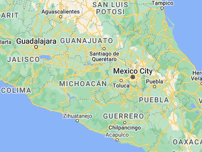Map showing location of Jungapeo (19.45883, -100.49496)