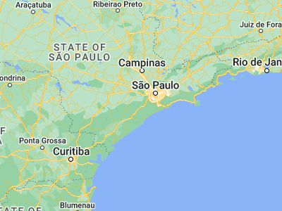 Map showing location of Juquitiba (-23.93167, -47.06833)