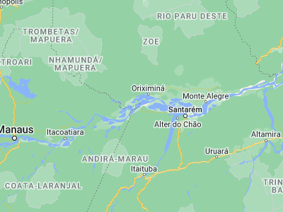 Map showing location of Juruti (-2.15222, -56.09222)