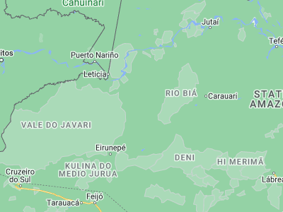 Map showing location of Jutaí (-5.18333, -68.9)