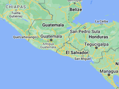 Map showing location of Jutiapa (14.28333, -89.9)