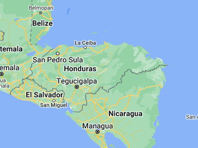 Map showing location of Juticalpa (14.65, -86.2)