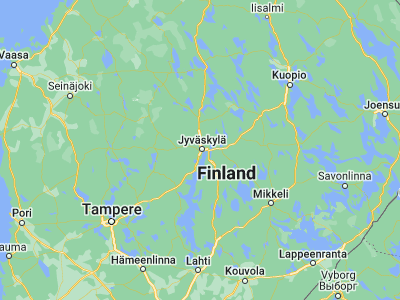 Map showing location of Jyväskylä (62.23333, 25.73333)
