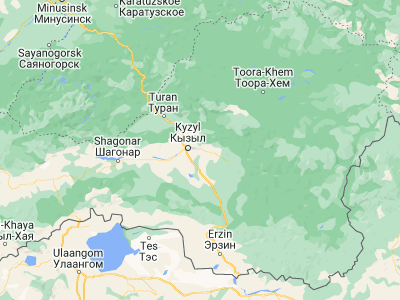 Map showing location of Kaa-Khem (51.68333, 94.73333)