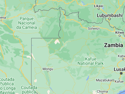 Map showing location of Kabompo (-13.59268, 24.20081)