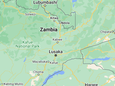 Map showing location of Kabwe (-14.4469, 28.44644)