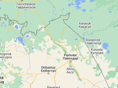 Map showing location of Kachīry (53.06649, 76.10489)