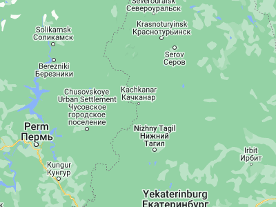 Map showing location of Kachkanar (58.7002, 59.4839)