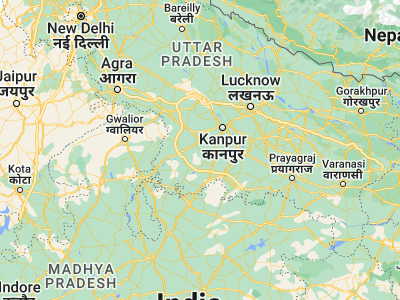 Map showing location of Kadaura (25.98536, 79.83842)