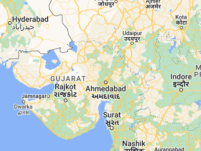 Map showing location of Kadi (23.29908, 72.33362)
