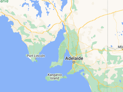 Map showing location of Kadina (-33.96495, 137.71634)