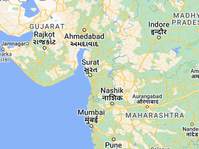 Map showing location of Kadod (21.21667, 73.23333)