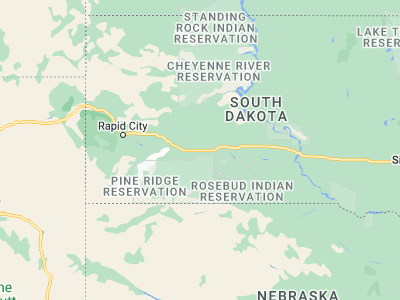 Map showing location of Kadoka (43.83388, -101.50987)