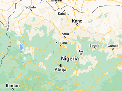 Map showing location of Kaduna (10.52224, 7.43828)