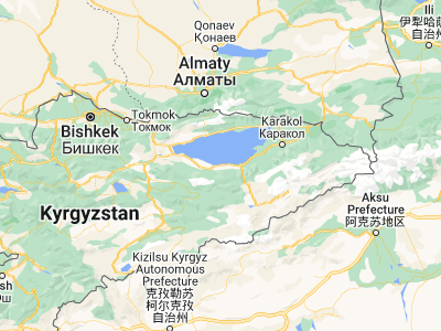 Map showing location of Kadzhi-Say (42.14107, 77.17848)