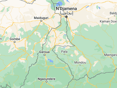 Map showing location of Kaélé (10.10917, 14.45083)