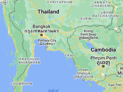 Map showing location of Kaeng Hang Maeo (13.00825, 101.90608)