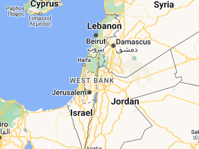 Map showing location of Kafr Abīl (32.41755, 35.66938)