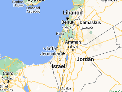 Map showing location of Kafr Jammāl (32.22551, 35.04337)