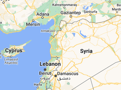 Map showing location of Kafr Zaytah (35.37425, 36.6033)
