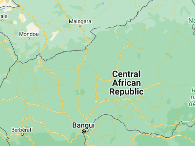 Map showing location of Kaga Bandoro (6.98961, 19.18744)