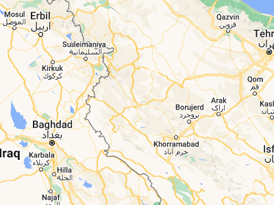 Map showing location of Kahrīz (34.3838, 47.0553)