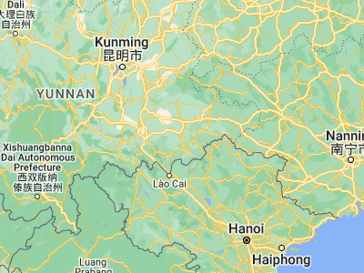 Map showing location of Kaihua (23.3687, 104.28)