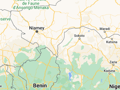 Map showing location of Kaingiwa (12.55208, 3.81867)