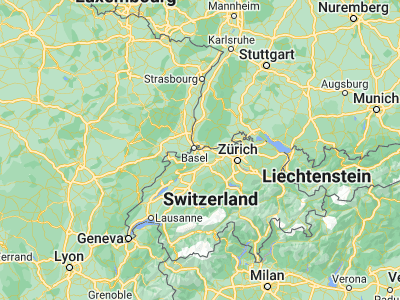 Map showing location of Kaiseraugst (47.53966, 7.72605)