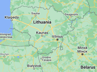 Map showing location of Kaišiadorys (54.86667, 24.45)