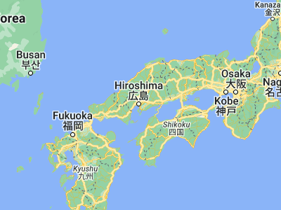 Map showing location of Kaita (34.36667, 132.55)