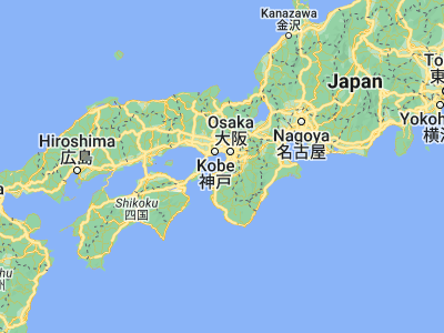 Map showing location of Kaizuka (34.45, 135.35)