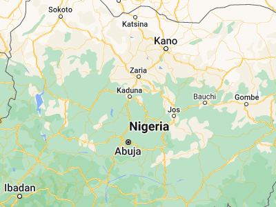 Map showing location of Kajuru (10.31921, 7.68924)